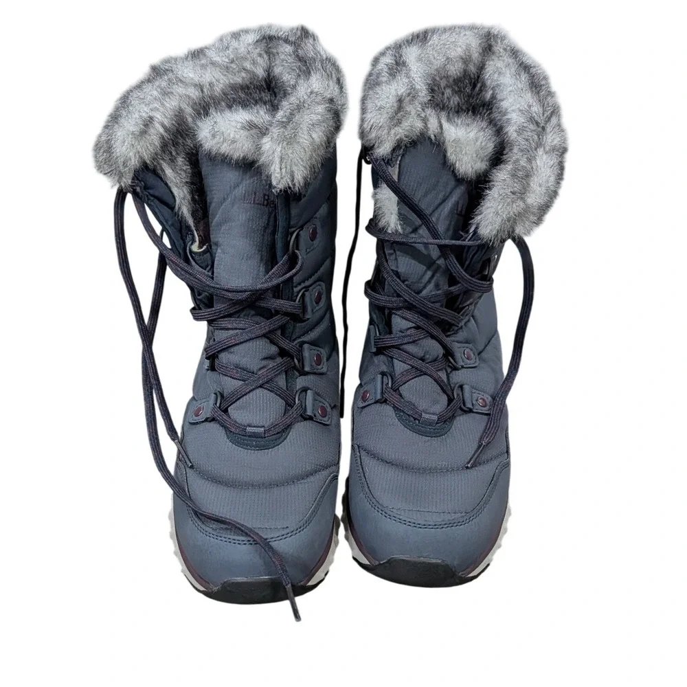 L.L. Bean Women's Snowfield Insulated Waterproof Mid Boots Gray Primaloft - 10